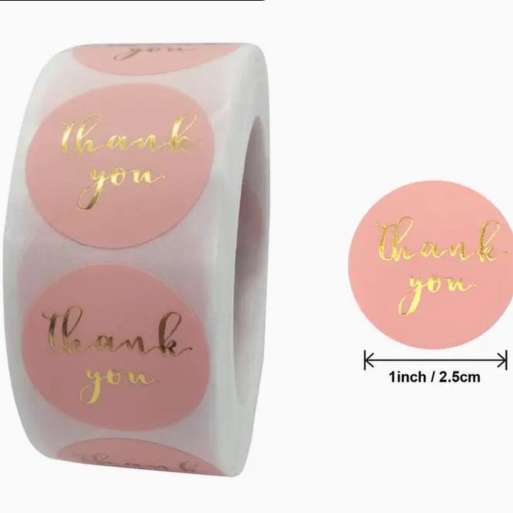 Thank you stickers 1 inch